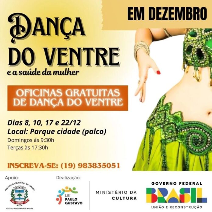 Oficina gratuita de dança do ventre começa neste domingo (8)